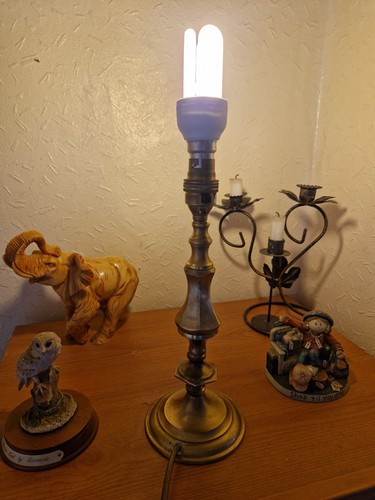 Vintage brass table lamp with - vintage,