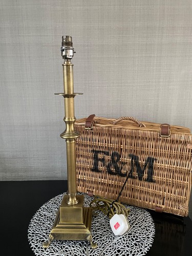 Vintage heavy brass table lamp - vintage,