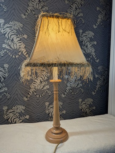 Turned wood lamp light - turned,