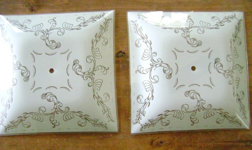 Vintage mcm frosted glass - 2,