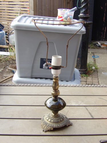 Vintage ornate brass and dark