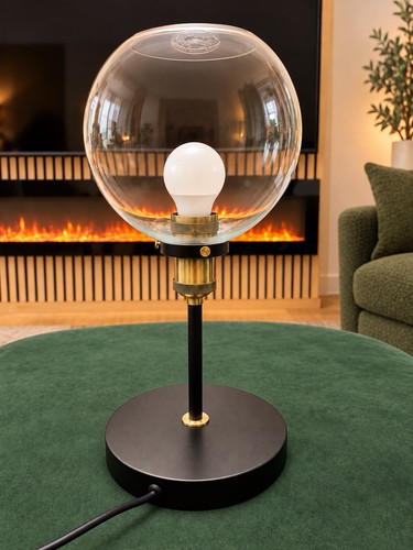Black gold table lamp smoked - gold,