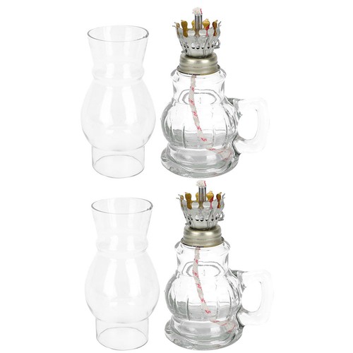 Vintage glass kerosene lamp - vintage,