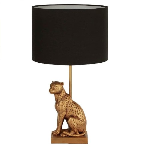 Gold vintage leopard sculpture - gold,