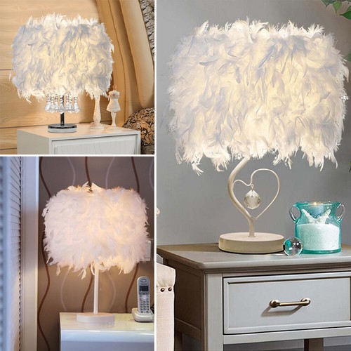 Feather shade table lamp - shade,