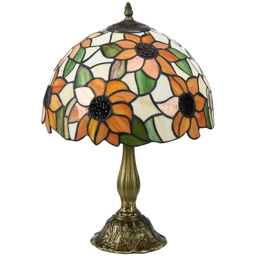 Homcom stained glass table - glass,