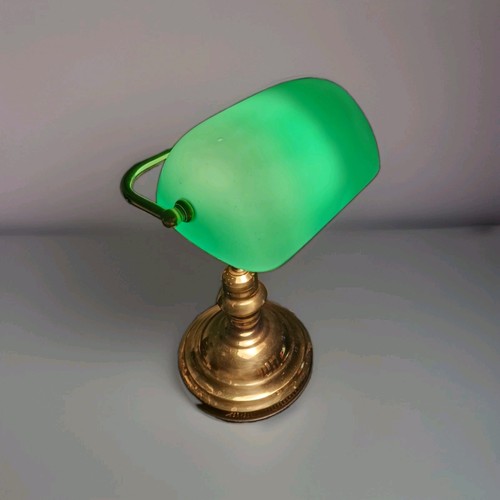 Vintage brass bankers desk - bankers,