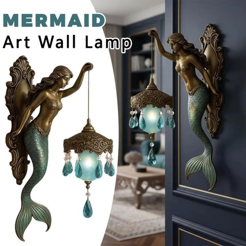 Mermaid wall lamp - mermaid, vintage