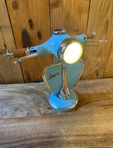 Vespa style scooter table - table, lamp